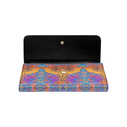 Gold Elephant Indian Women's Trifold Wallet