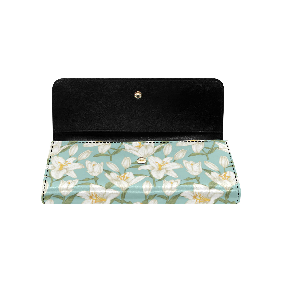 Lily Pattern Print Design LY09 Women's Trifold Wallet