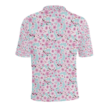 Cherry Blossom Pattern Print Design 01 Men Polo Shirt