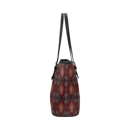 Eiffel Tower Drawing Print Leather Tote Bag