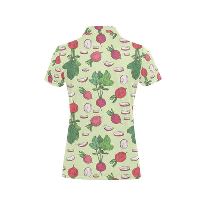 Radish Pattern Print Design A04 Women's Polo Shirt