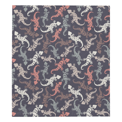 Gecko Pattern Print Design 02 Premium Quilt