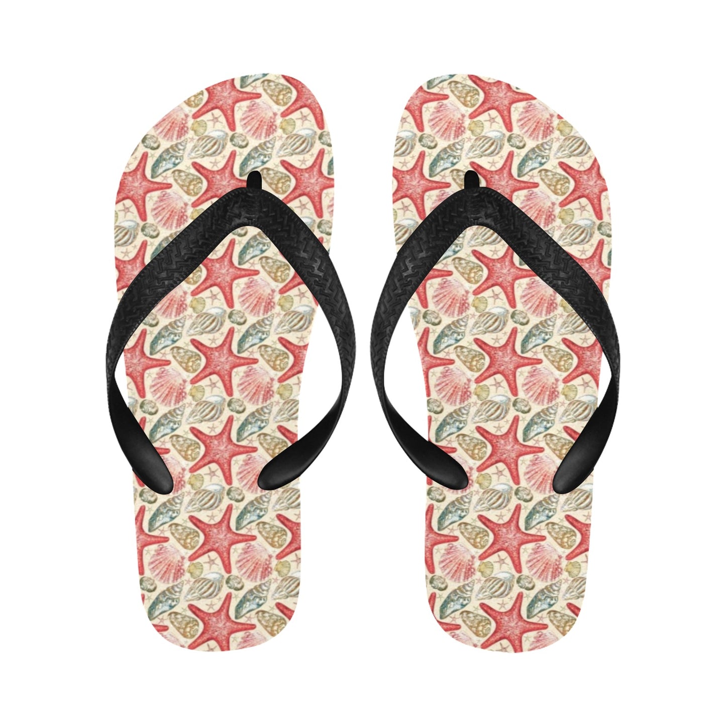 Seashell Print Design LKS301 Flip Flops