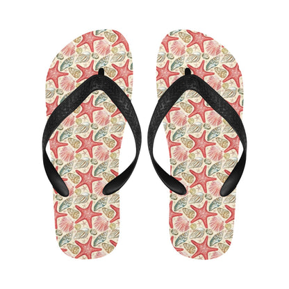 Seashell Print Design LKS301 Flip Flops
