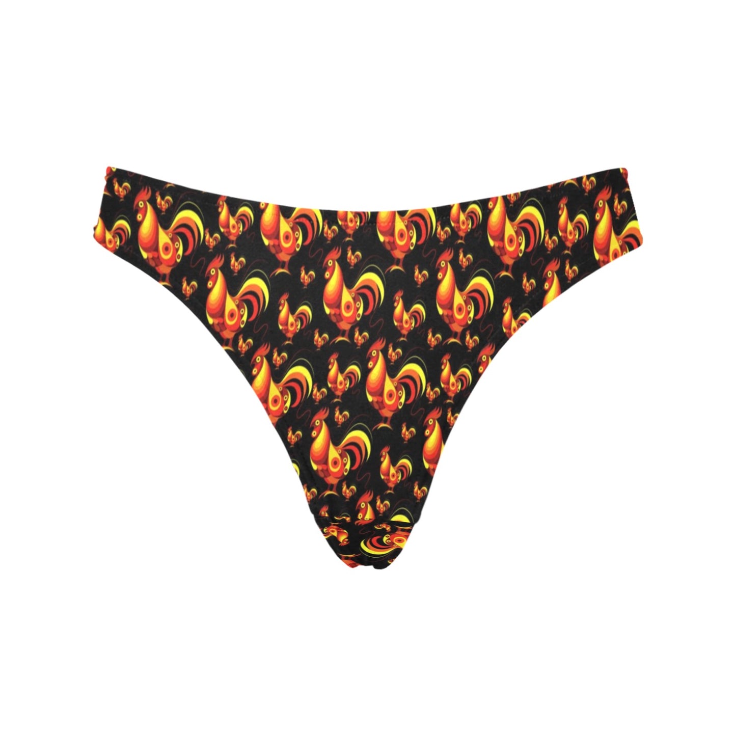 Rooster Print Themed Women's Thongs