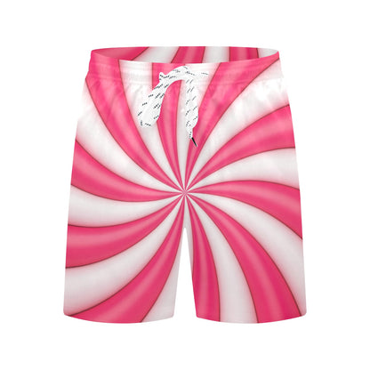 Vortex Twist Swirl Candy Print Men's Swim Trunks Beach Shorts
