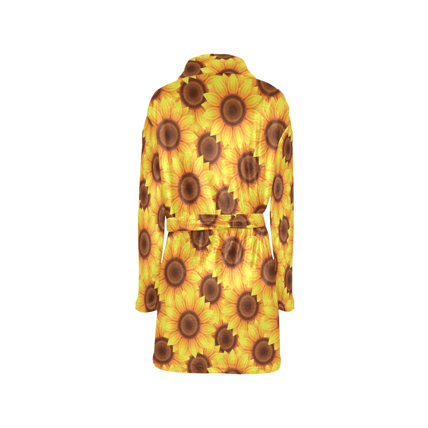 Sunflower Pattern Print Design SF07 Women's Fleece Robe