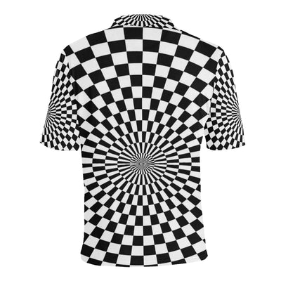 Checkered Flag Optical illusion Men Polo Shirt