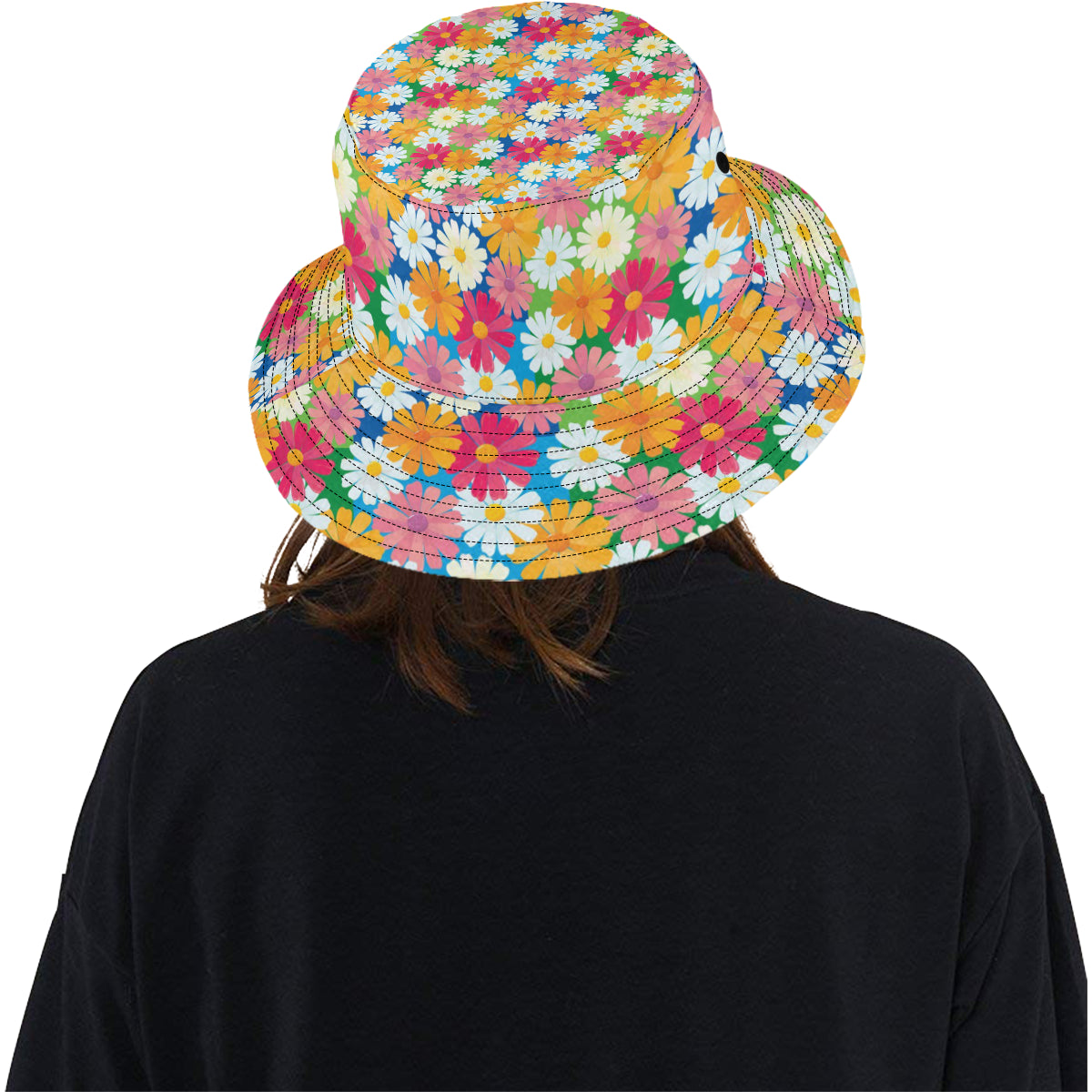 Daisy Pattern Print Design DS05 Unisex Bucket Hat