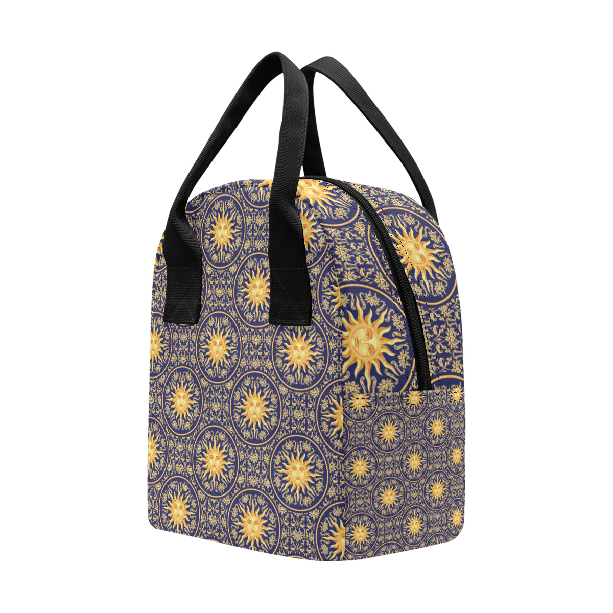 Celestial Gold Sun Face Insulated Lunch Bag