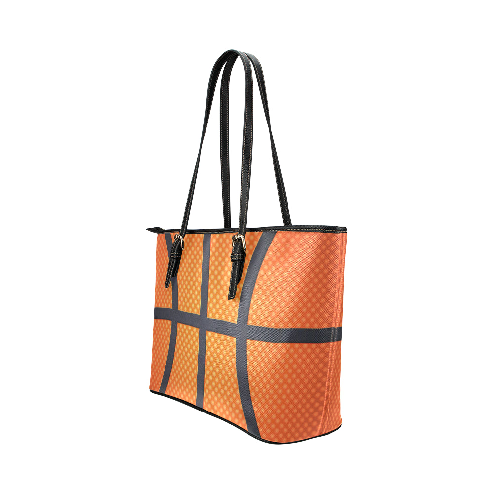 Basketball Texture Print Pattern Leather Tote Bag