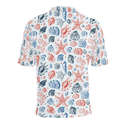 Seashell Print Design LKS307 Men Polo Shirt