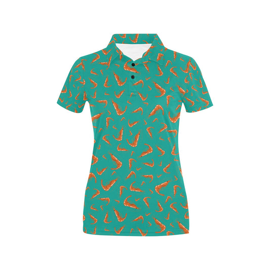 Shrimp Print Design LKS301 Women's Polo Shirt