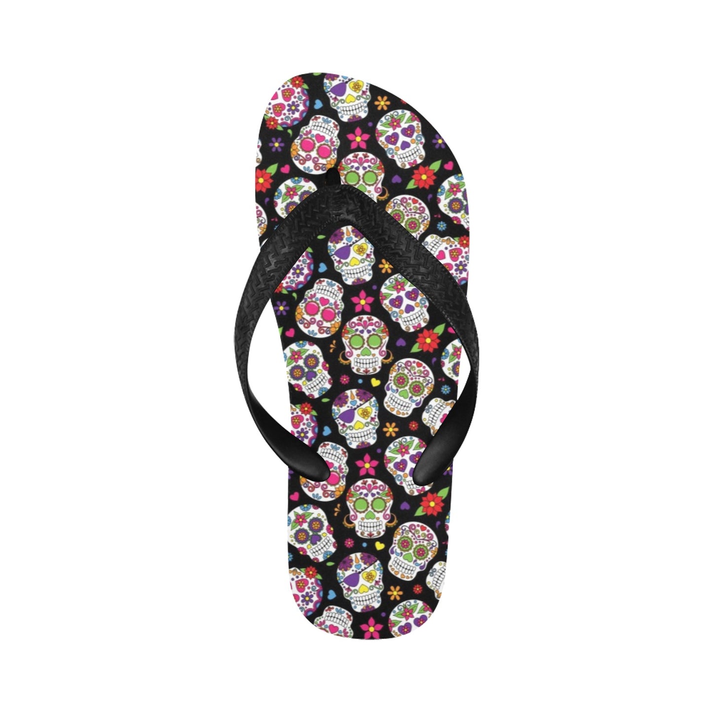 Sugar Skull Print Design LKS302 Flip Flops