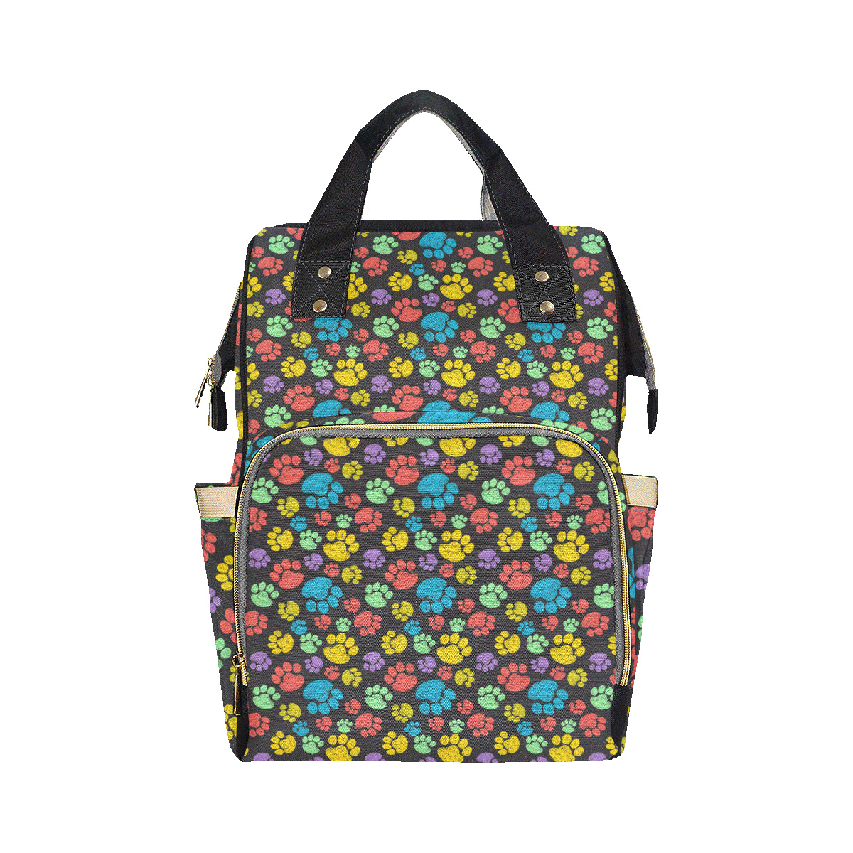 Paw Colorful Print Diaper Bag Backpack