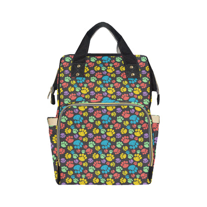 Paw Colorful Print Diaper Bag Backpack