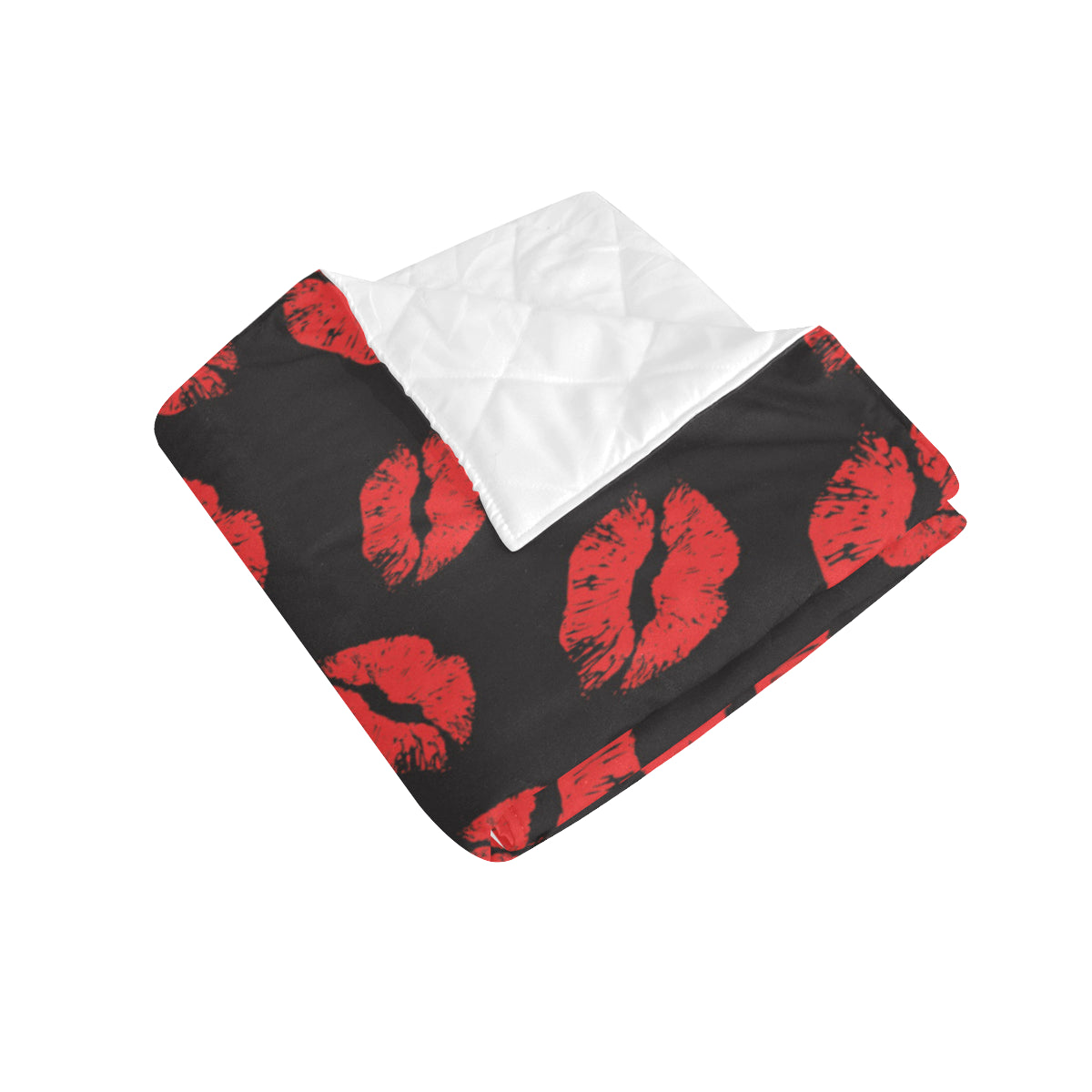 Lip Red Pattern Print Design 02 Premium Quilt