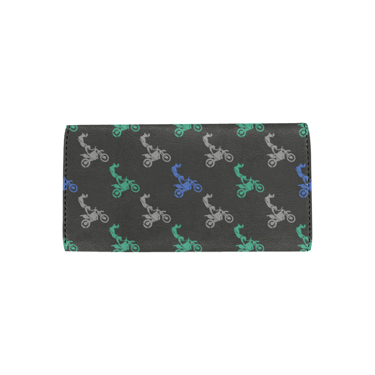 Motocross Pattern Print Design 02 Women's Trifold Wallet