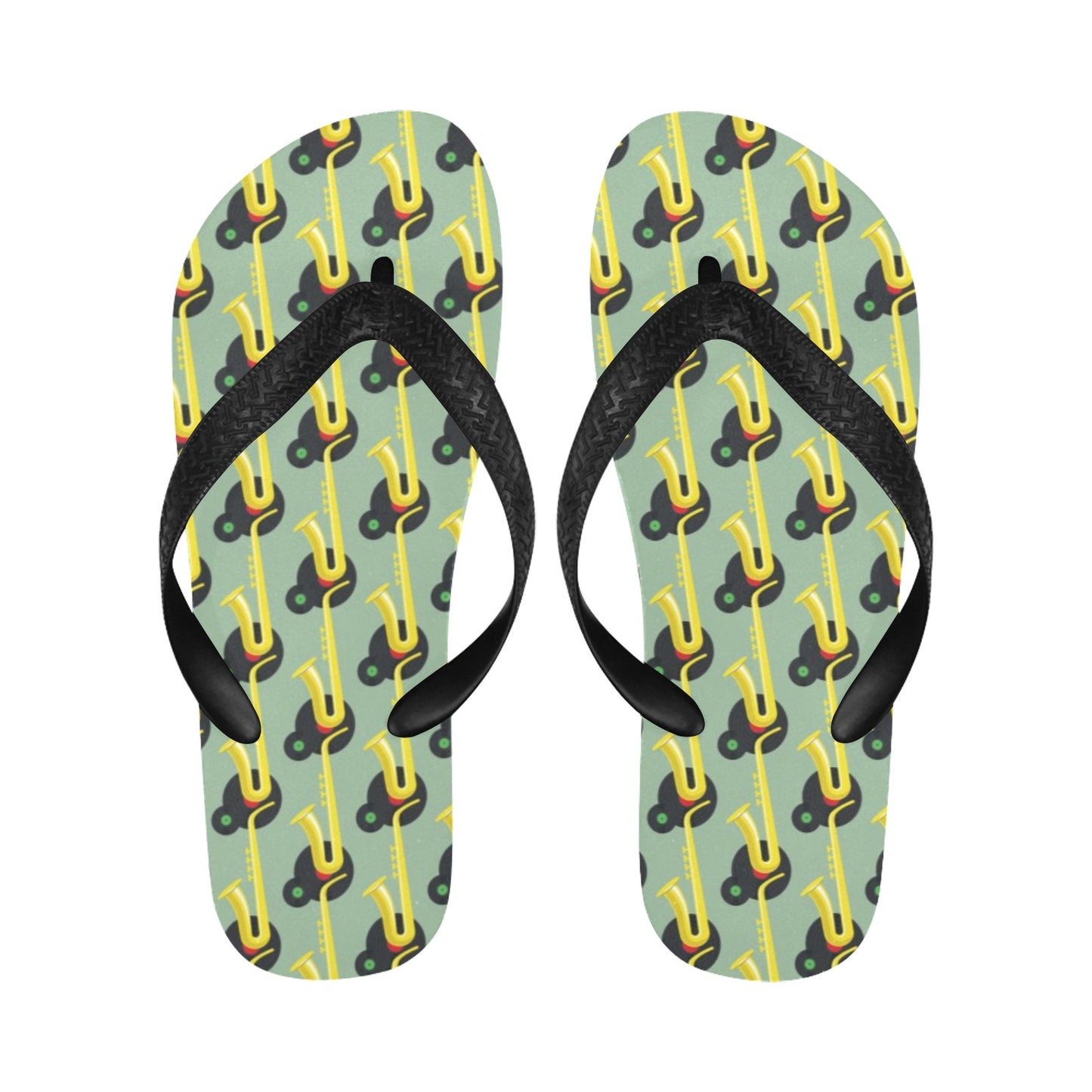 Saxophone Print Design LKS405 Flip Flops