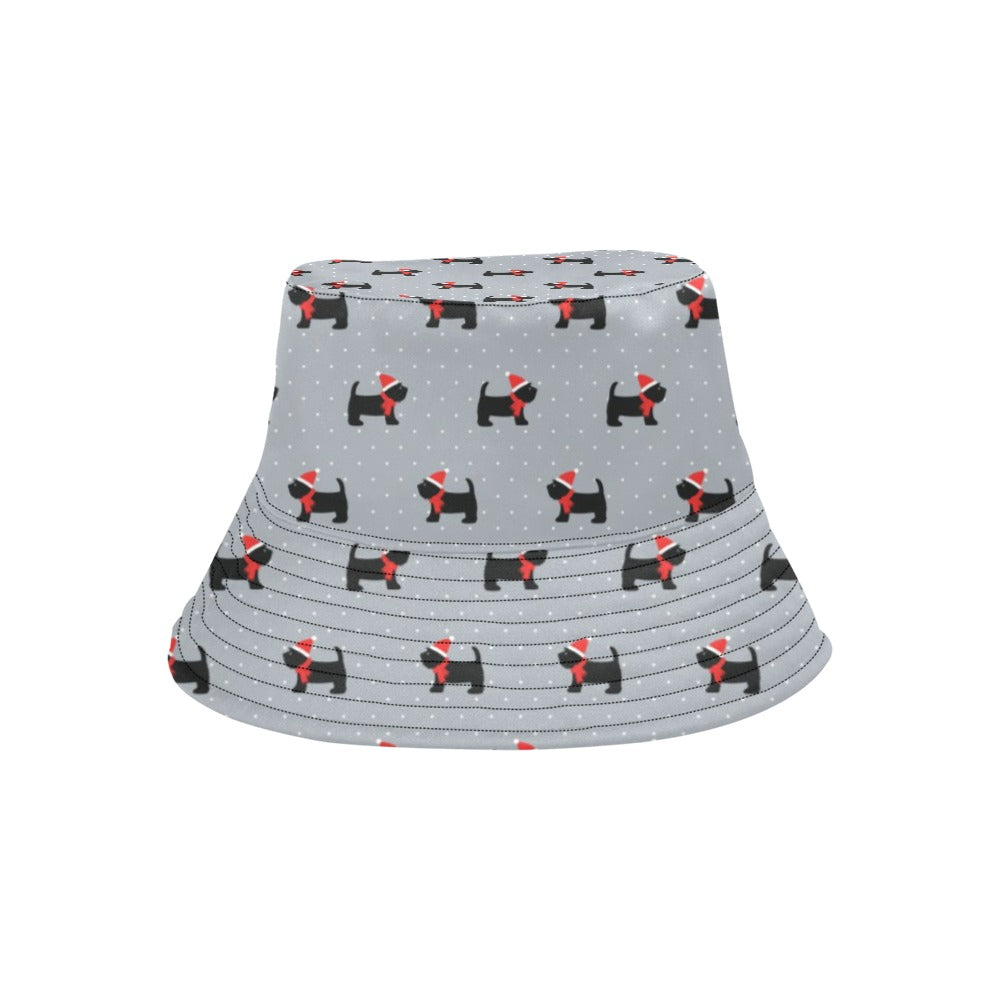 Scottish Christmas Themed Terriers Print Design LKS3018 Unisex Bucket Hat
