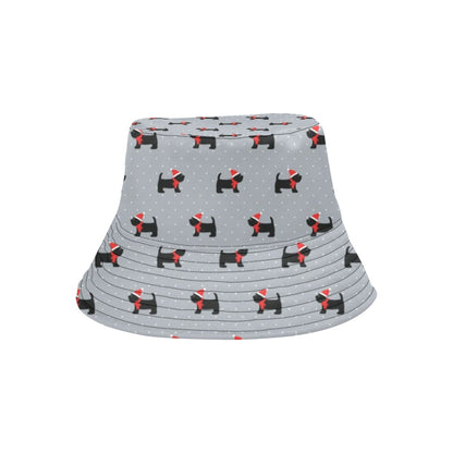 Scottish Christmas Themed Terriers Print Design LKS3018 Unisex Bucket Hat