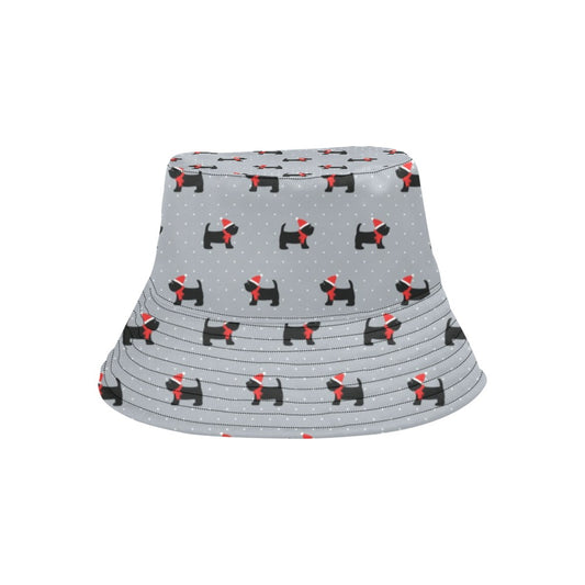 Scottish Christmas Themed Terriers Print Design LKS3018 Unisex Bucket Hat