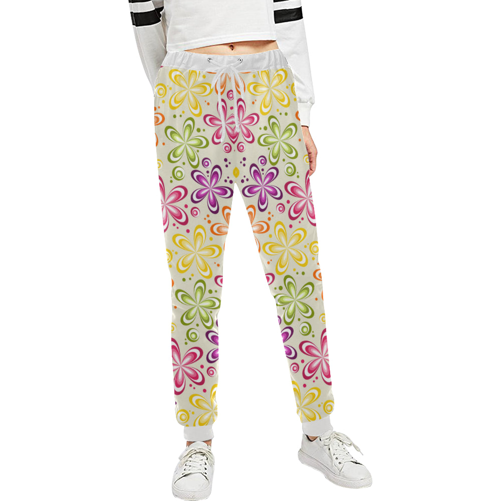 Flower Power Colorful Design Print Unisex Sweatpants