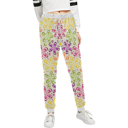 Flower Power Colorful Design Print Unisex Sweatpants