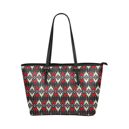 Southwestern Pattern Leather Tote Bag