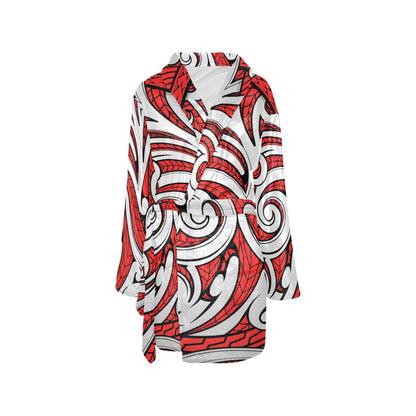 Maori Polynesian Themed Design Print Women's Fleece Robe