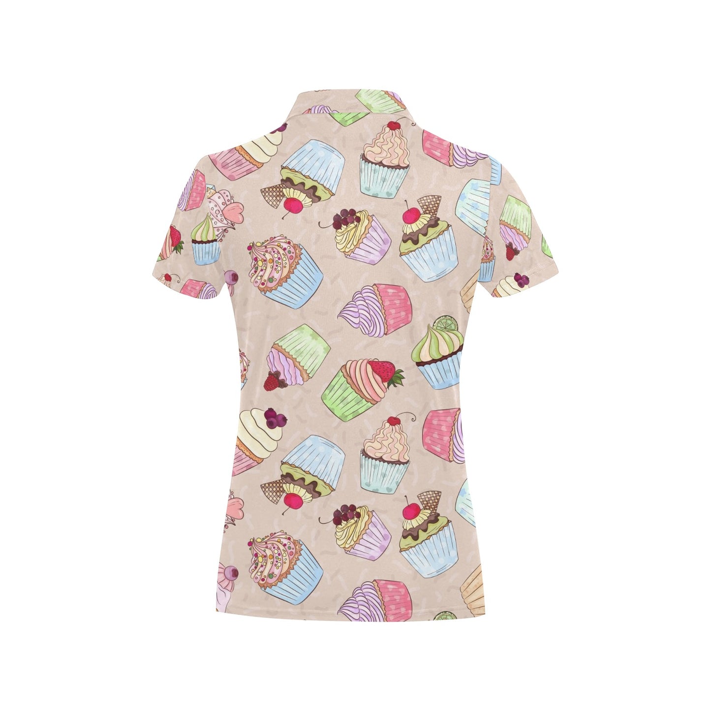 Cupcake Pattern Print Design CP06 Women's Polo Shirt