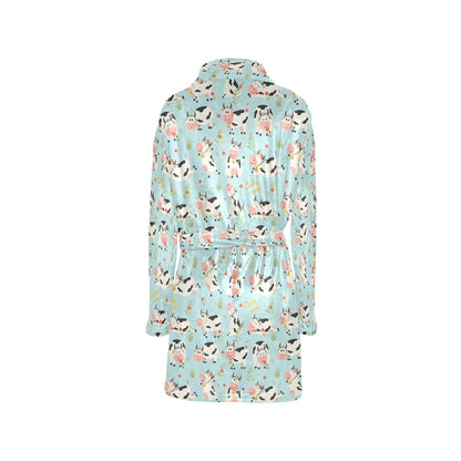 Cattle Print Design LKS403 Women's Fleece Robe