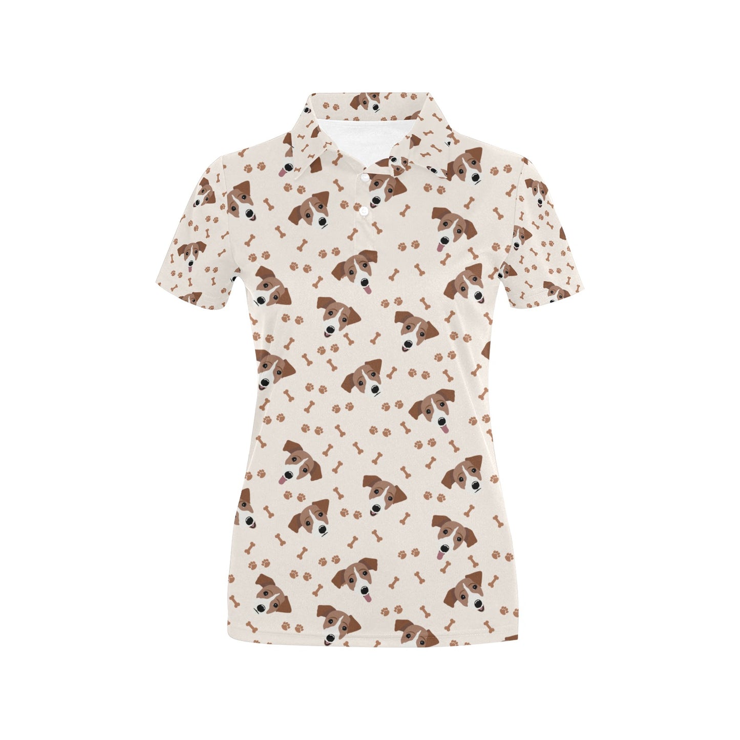 Russell Terriers Paw Print Design LKS303 Women's Polo Shirt