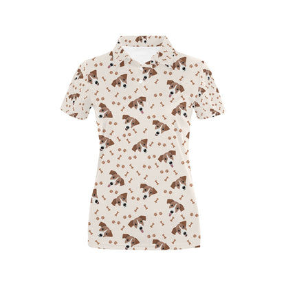 Russell Terriers Paw Print Design LKS303 Women's Polo Shirt