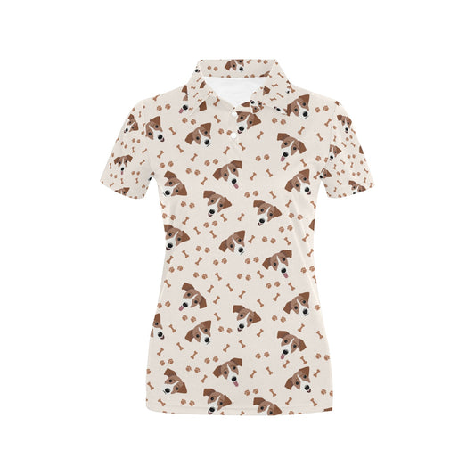 Russell Terriers Paw Print Design LKS303 Women's Polo Shirt