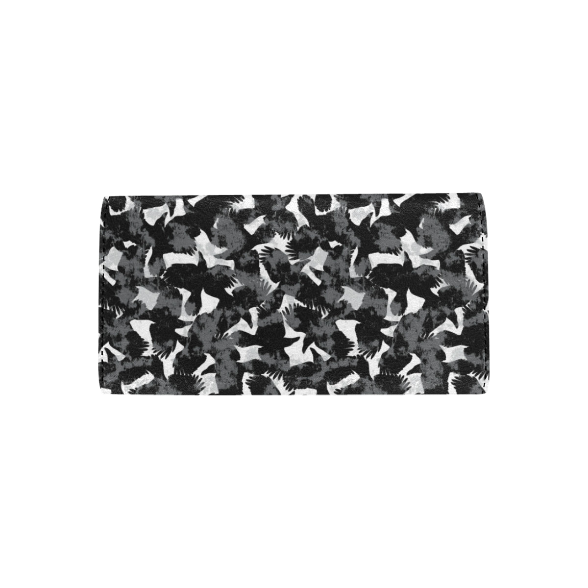 Crow Pattern Print Design 01 Women's Trifold Wallet