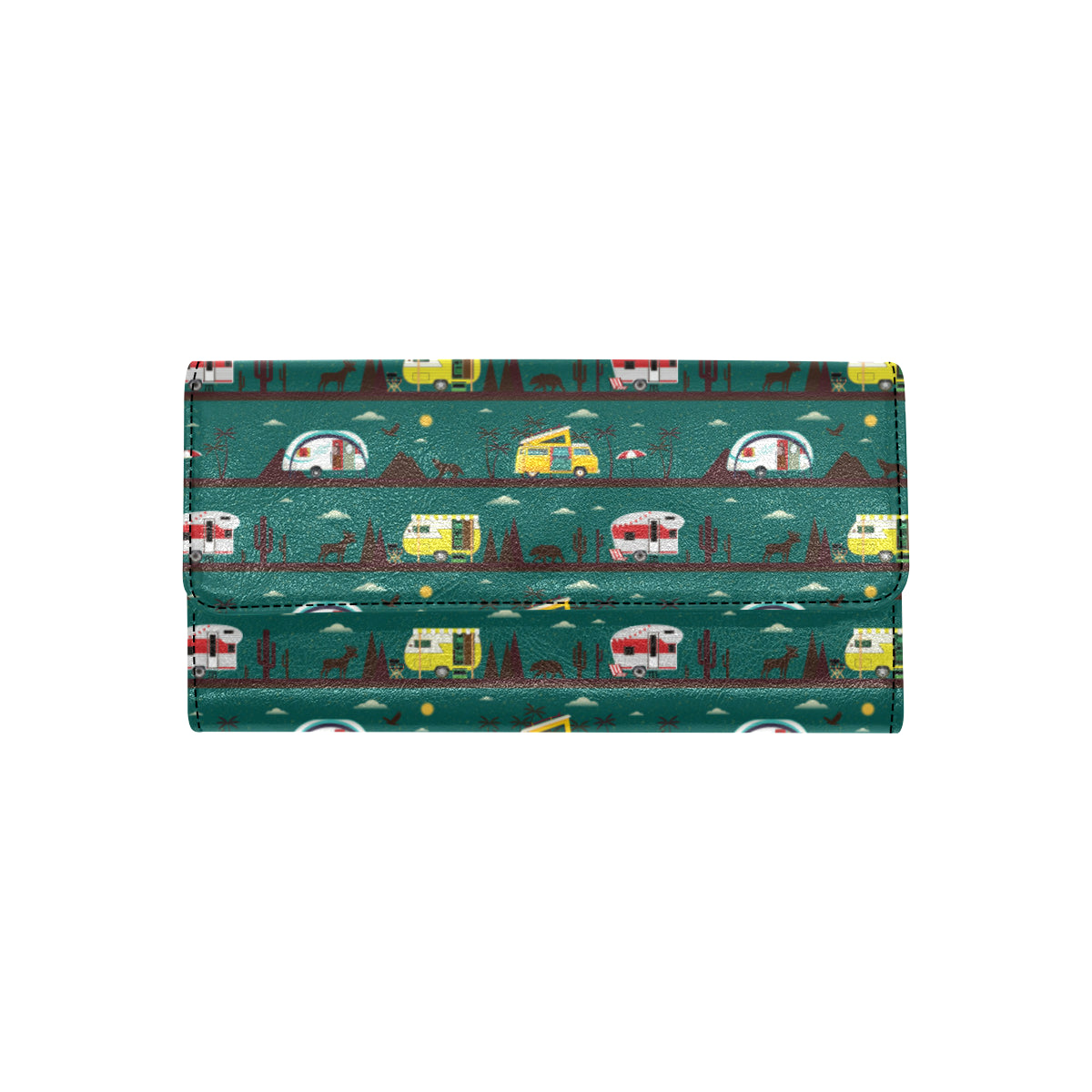 Camper Pattern Print Design 05 Women's Trifold Wallet