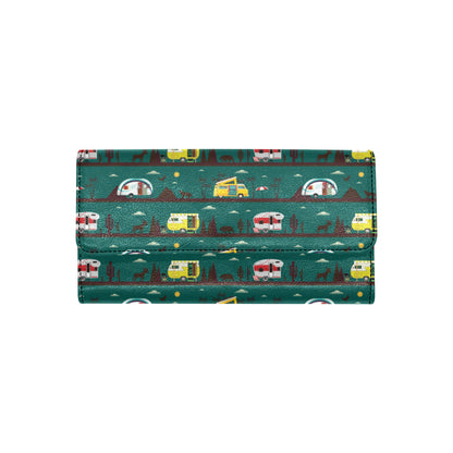 Camper Pattern Print Design 05 Women's Trifold Wallet