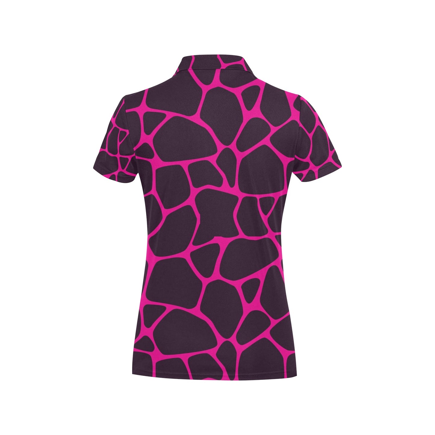 Giraffe Pink Background Texture Print Women's Polo Shirt