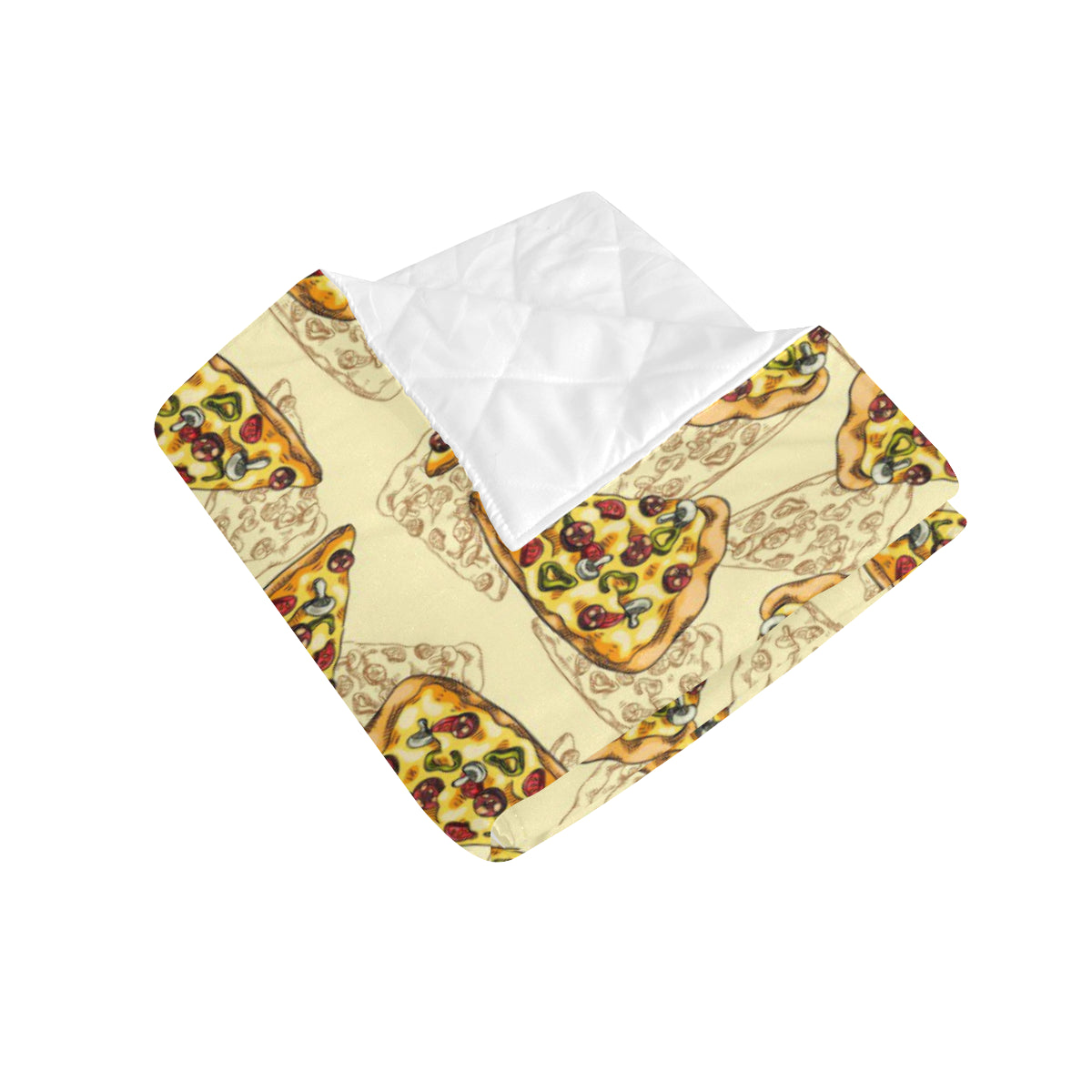 Pizza Pattern Print Design A01 Premium Quilt