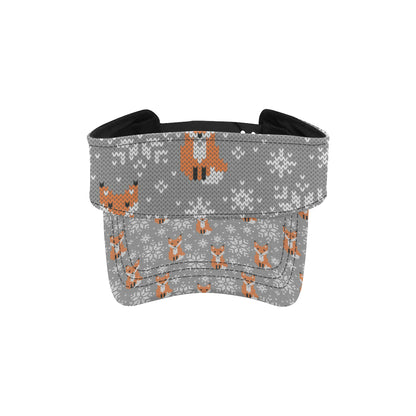 Knit Red Fox Pattern Print Design 02 Unisex Sun Visor