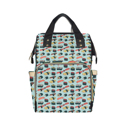 Sushi Pattern Design Diaper Bag Backpack