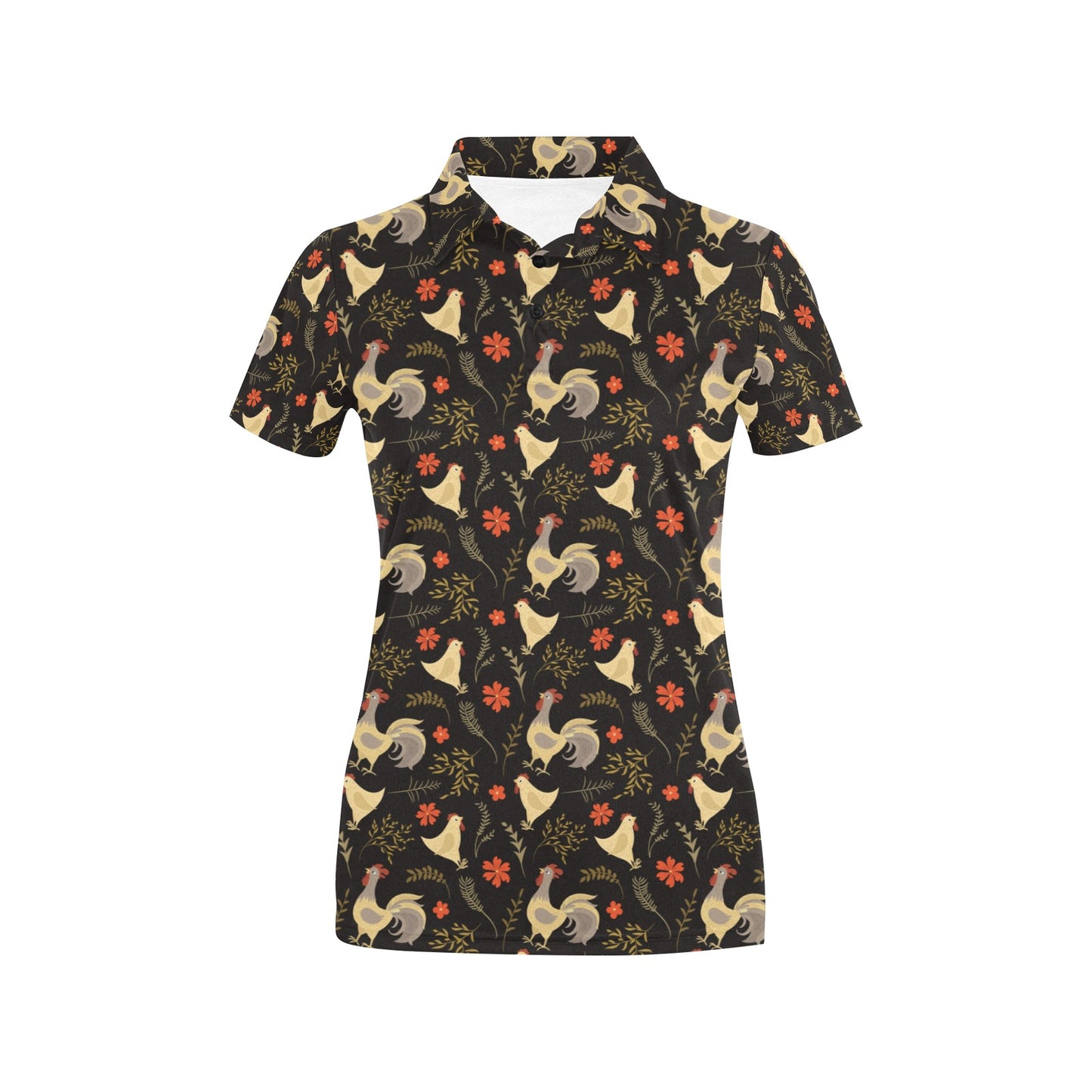 Chicken Pattern Print Design 04 Women's Polo Shirt