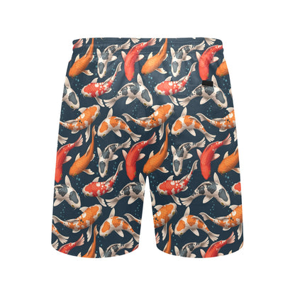 Koi Carp Cute Design Themed Print Men's Swim Trunks Beach Shorts