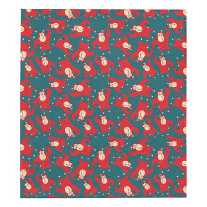 Chimpanzee Pattern Print Design 04 Premium Quilt