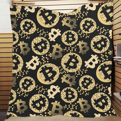 Bitcoin Pattern Print Design DO06 Premium Quilt