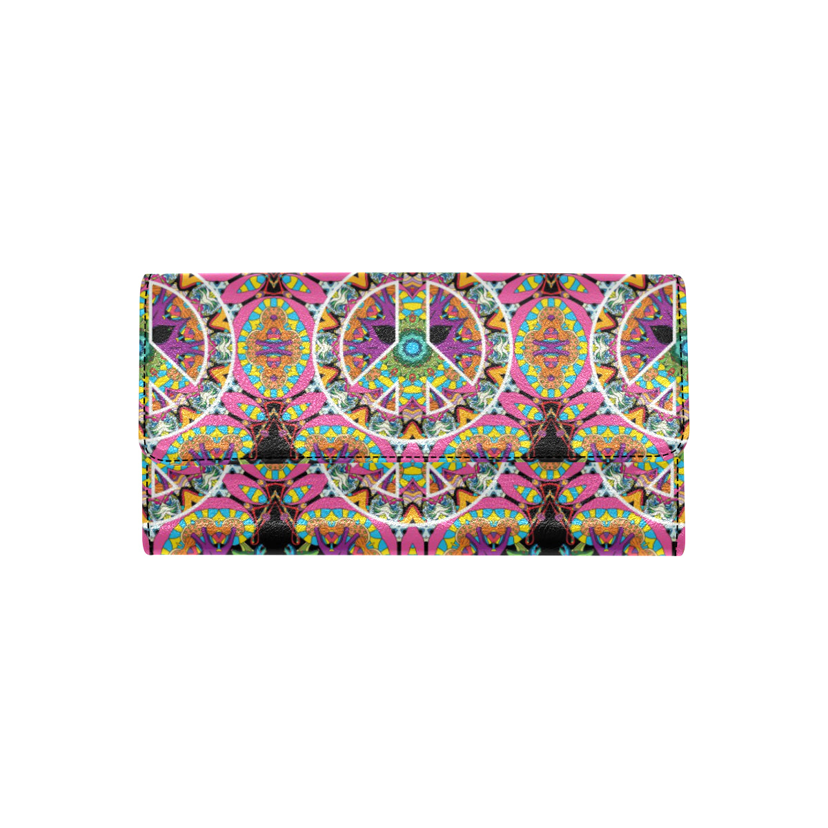 Peace Sign Pattern Print Design A03 Women's Trifold Wallet