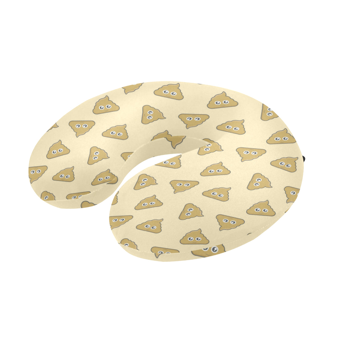 Poop Emoji Pattern Print Design A02 U-Shaped Travel Neck Pillow