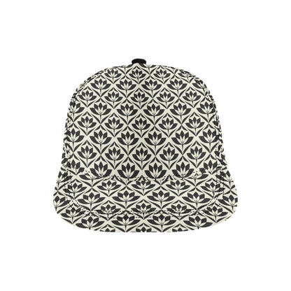 Lotus Pattern Print Snapback Cap