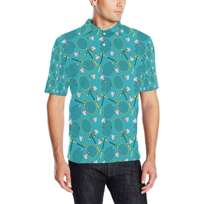 Badminton Pattern Print Design 06 Men Polo Shirt